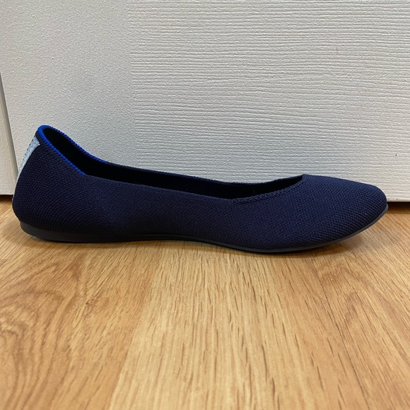 Rothys Navy Blue Square Toe Flats Size 9.5 - Picture 3 of 12